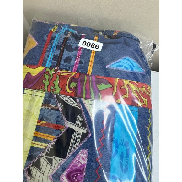 Chico's Design Vintage Silk Patchwork Colorful Jacket Women's Large Artsy Unique - Picture 7 of 8